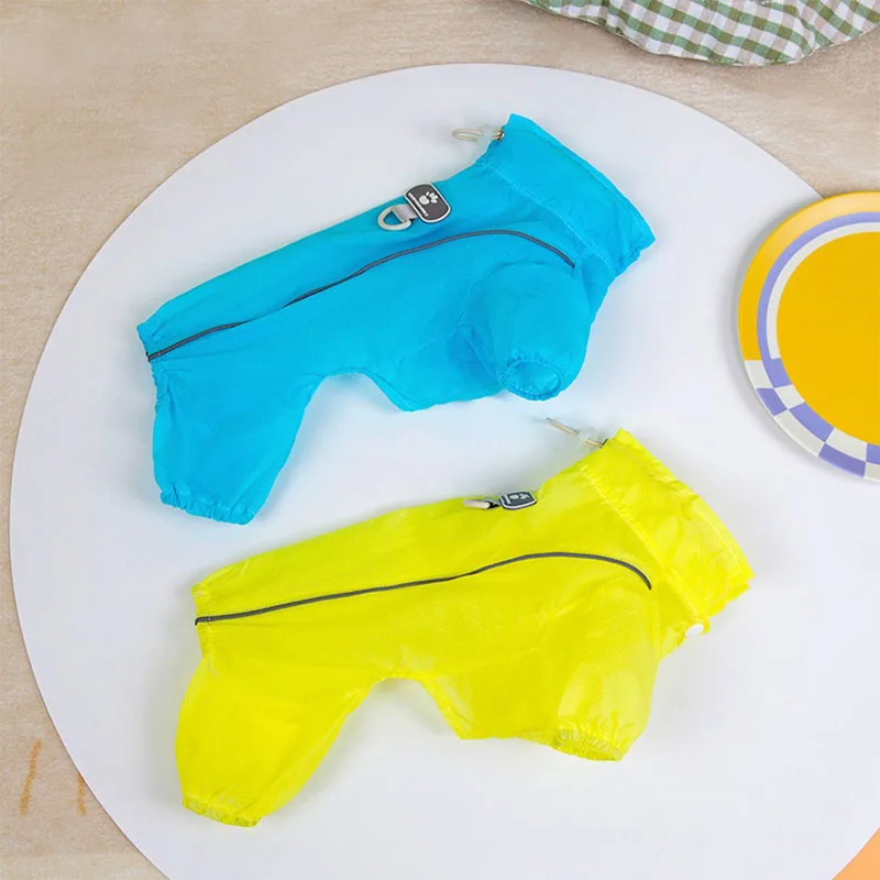 Four Legs Teddy Sun Protection Clothes Bichon Summer Clothes Yorkshire Solid Color Jumpsuits Pet Dog Leashable Clothes