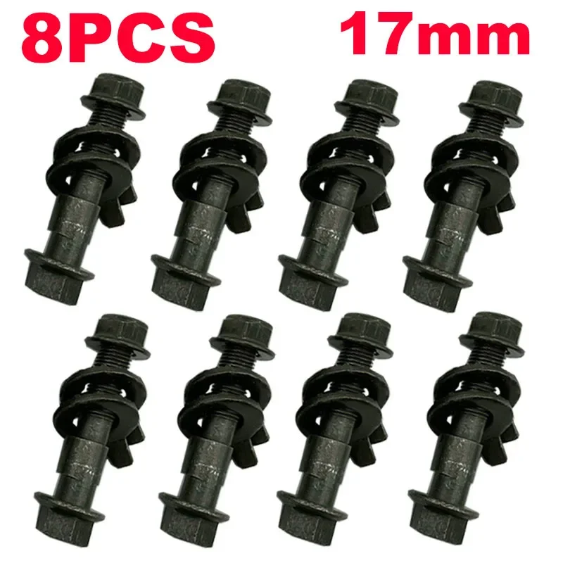 8PCS Nuts & Bolts 17mm 10.9 Level Screw Camber Bolt Car Wheel Alignment Arc Screw Eccentric Screw Adjustment Repair Tools