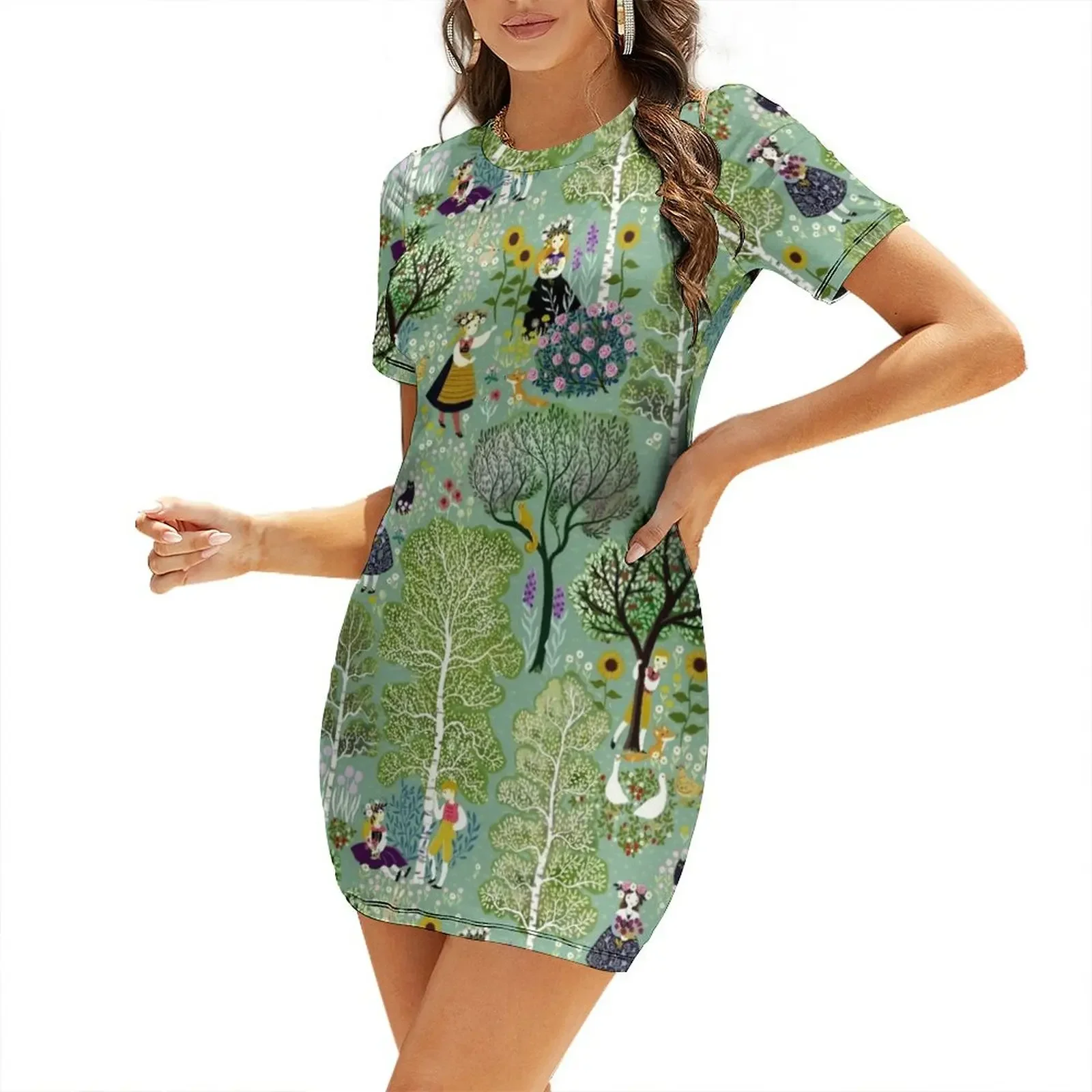 

Midsummer garden Short-Sleeved Dress elegant evening dresses for women 2026 dresses for woman 2026 ceremony dresses