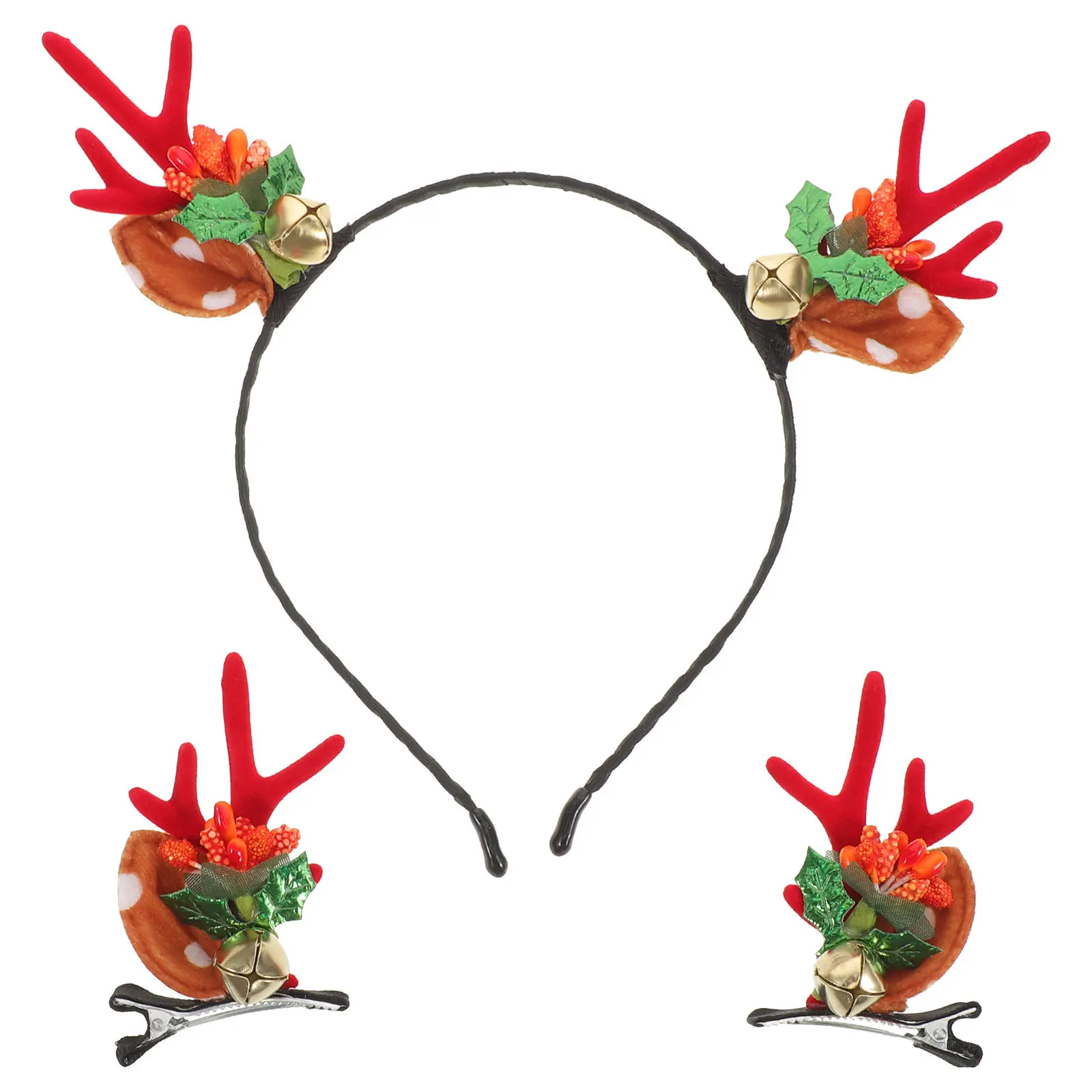 

1Set Christmas Reindeer Antler Headband Deer Ears Holiday Headpiece Party Cosplay Shiny Crown Gift Idea Antler Headpiece