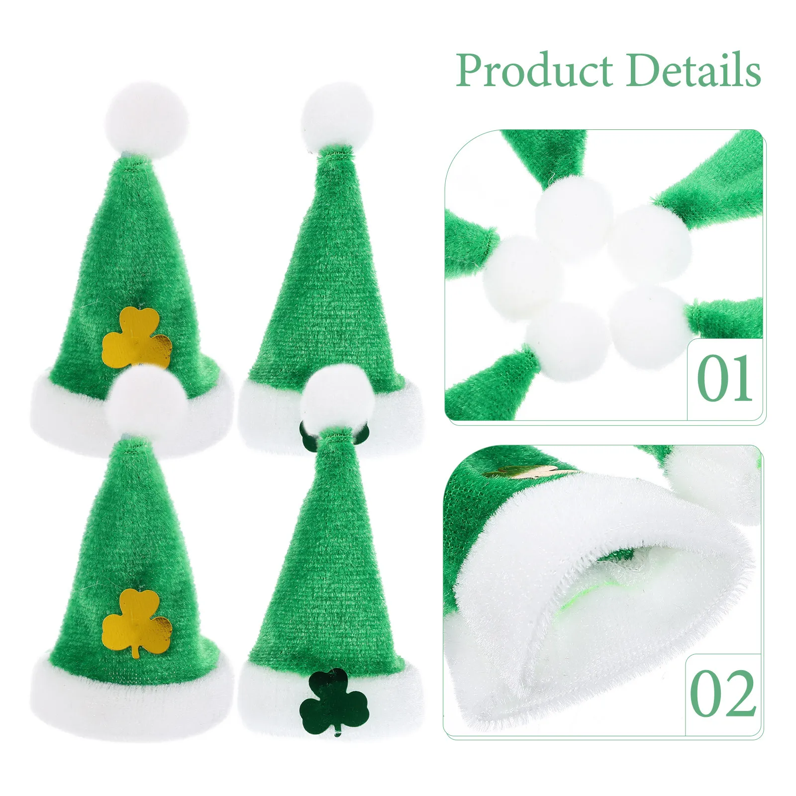 20 Peças Mini Chapéus de Trevo de São Patrício, Acessórios para Artesanato DIY, Artigos para Festas, Decoração para Fotos