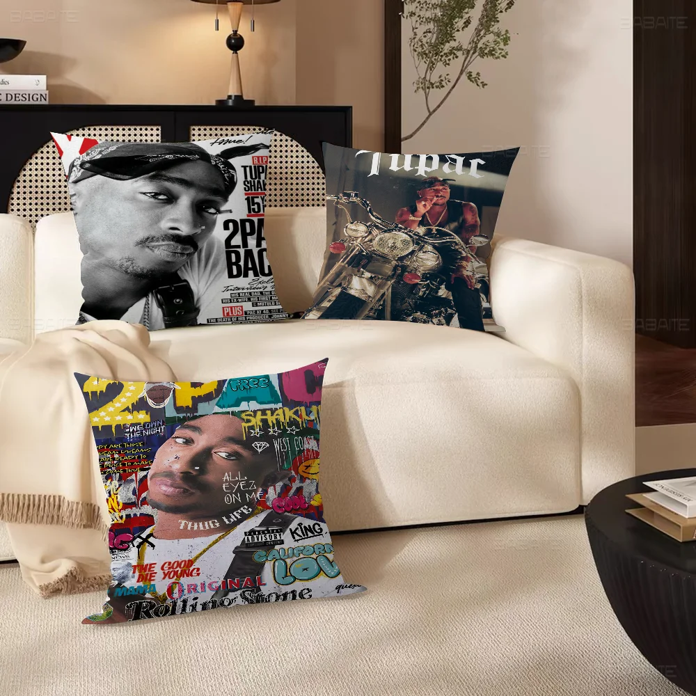 2PAC Tupac Shakur HipHop Cushion Cover Car Throw Pillow Case For Sofa Car Christmas Gift 40x40cm 45x45cm