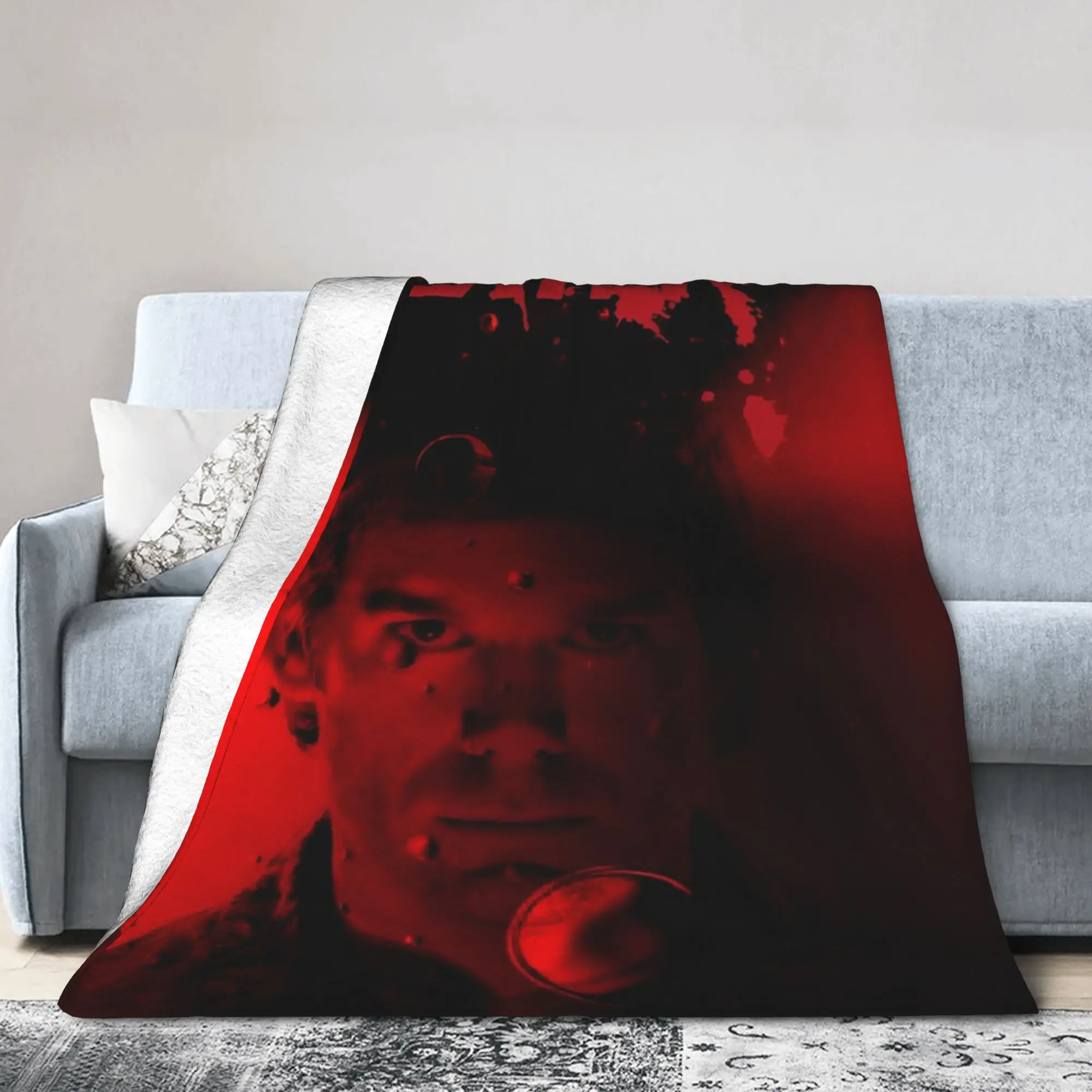 Dexter Morgan TV Blankets  Blood Never Lies Flannel Funny Breathable Throw Blankets for Bed Sofa  Winter