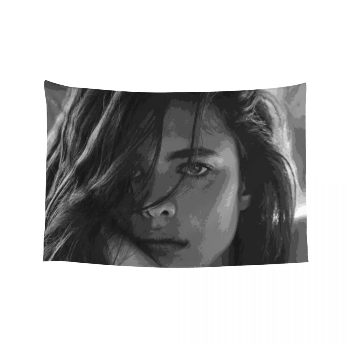 

Margaret Qualley Black & White Pop Art Portrait Painting Tapestry Wallpaper Room Decorator Funny Tapestry
