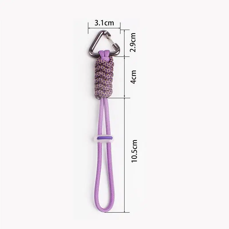 Handgeflochtener Regenschirmseil-Schlüsselanhänger für Herren, dreieckige Metallschnalle, Outdoor-EDC-Überlebensmesser-Lanyard, Schlüsselring, Paarschmuck – Detail 5