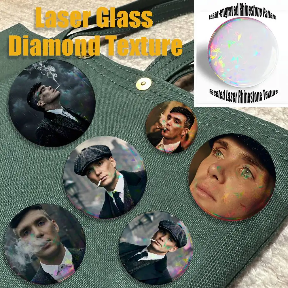 Thomas Moive P-Peaky B-Blinders 22mm,32mm,42mm,58mm,75mm Round Badge Brooch Various Clothing Backpacks Jewelry Accessories Gift