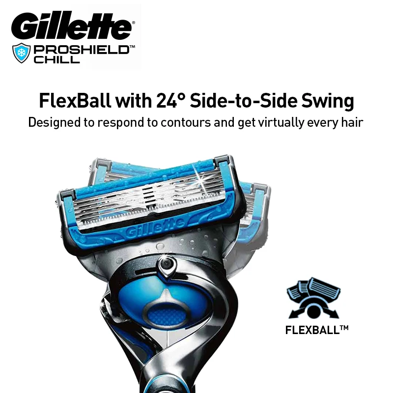 عبوات ماكينة حلاقة جيليت برو جلايد شيلد للرجال 5 طبقات شفرات حلاقة ناعمة لحية 8 شفرات عبوات