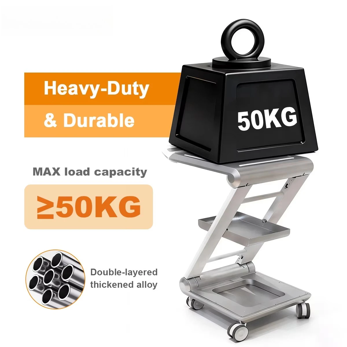 High Quality Salon Spa Beauty Trolley, Foldable Rolling Cart with Wheels, Portable Equipment Storage, 4 Tier Organizer