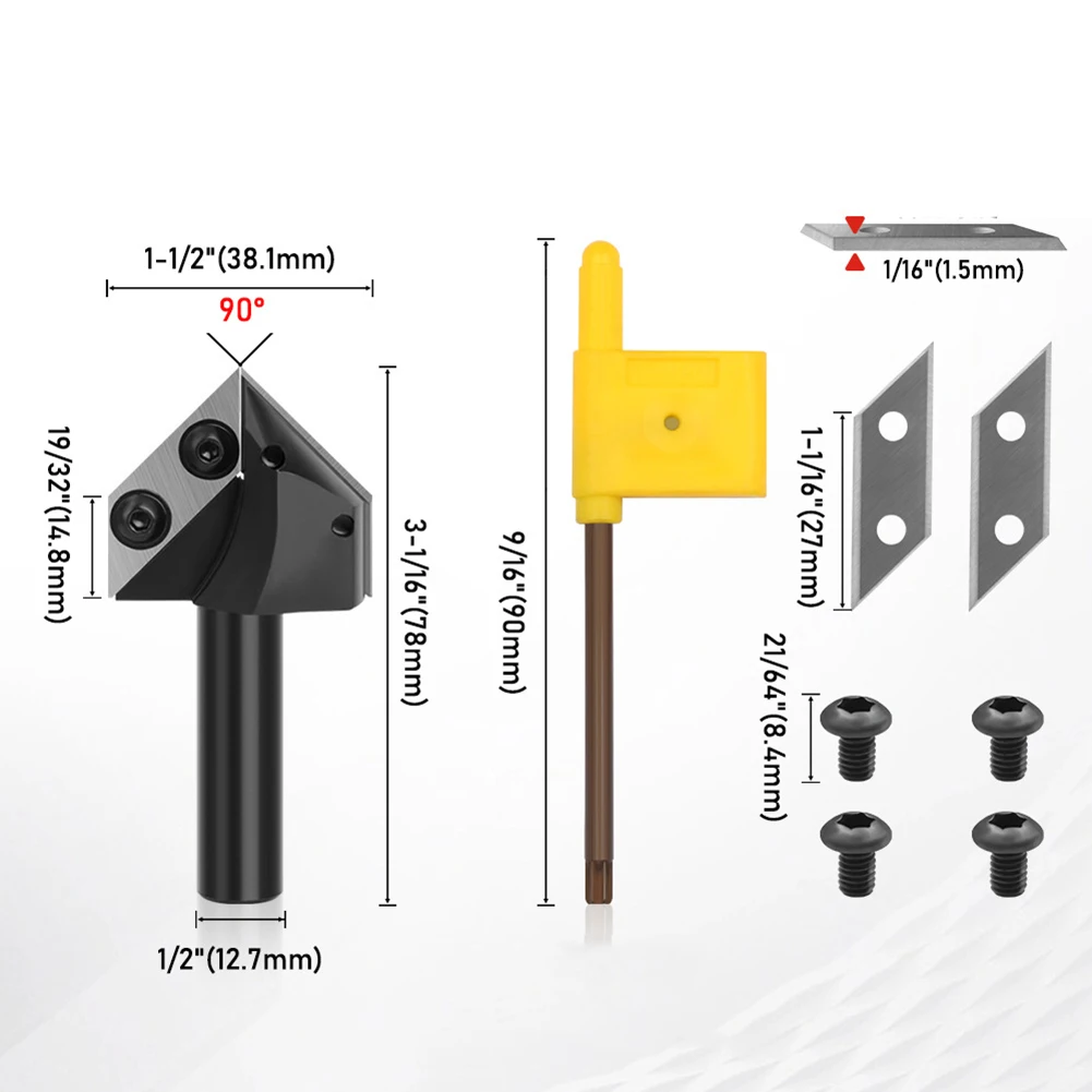 

Carbide Cutter Set V-Groove Router Bit Chamfering Capability 90 And 120 Options For Woodworking Engraving Machines