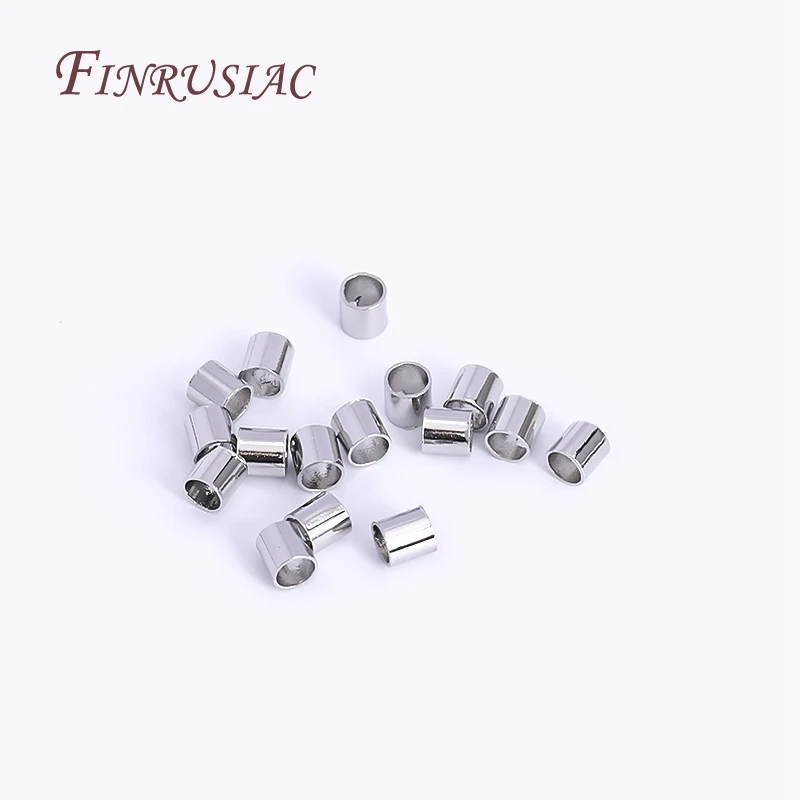 14K/18K Gold Plated 2mm Tube Crimp Beads, High Quality Cylindrical Tube Crimp End Bead For Jewellery Making Supplies Wholesale