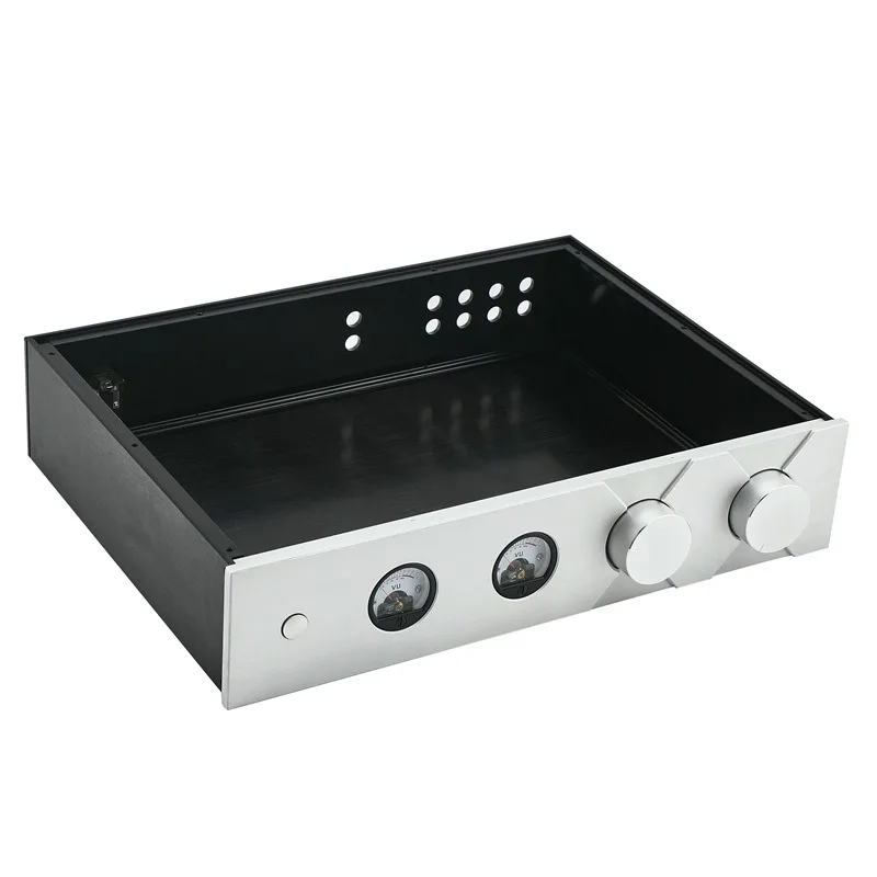 Height 90MM Silver Black Full Aluminum Tube Preamp VU Meter Amplifier Housing Chassis /AMP Enclosure /Case/ Box (425*90* 312mm)