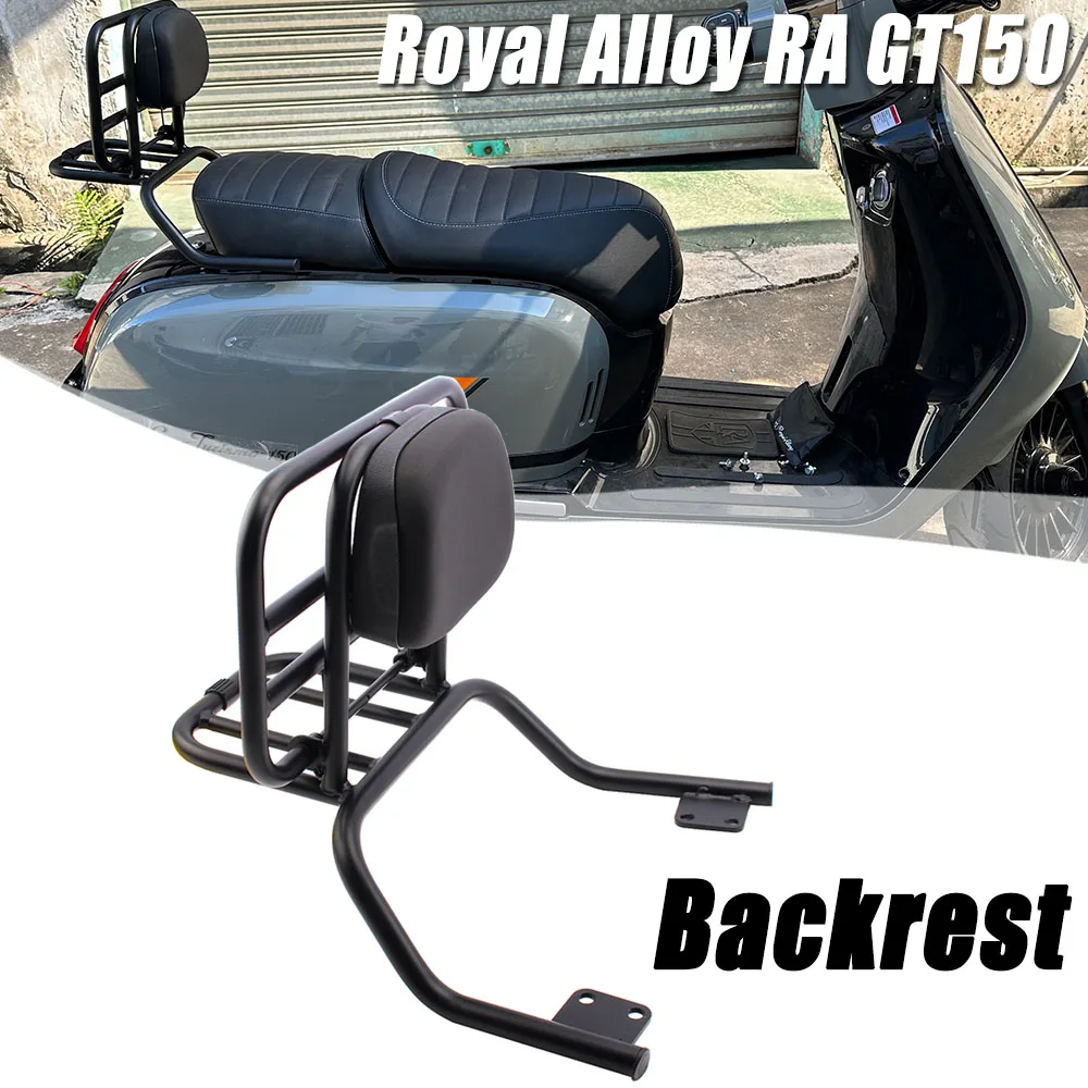 

Motorcycle Rack Rear Passenger Backrest Support Cushion Pad Backrest Accessories Fit for Royal Alloy GT150 GT 150