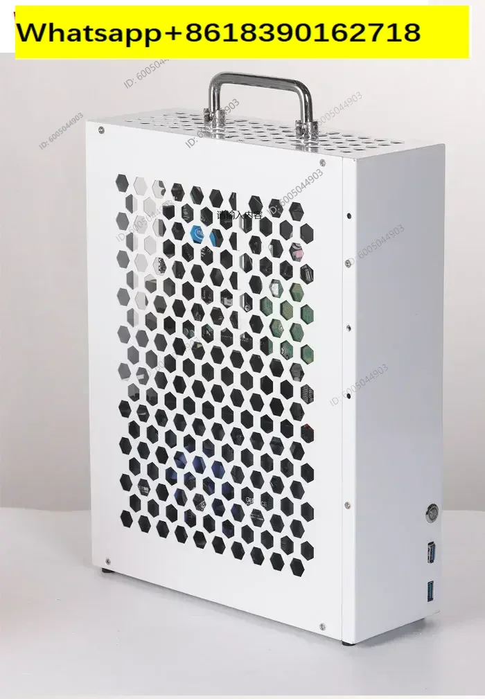 M12 MATX itx mini portable side transparent A4 portable case, flex power independent display case K39