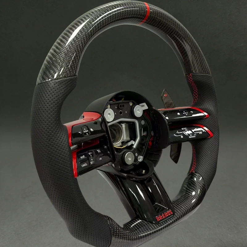 Black Carbon Fiber Steering Wheel for Benz Dragonfly Style W809 W205 W204 W213 W212 W222 Upgrade Wheel Parts Plug and Play New view 5