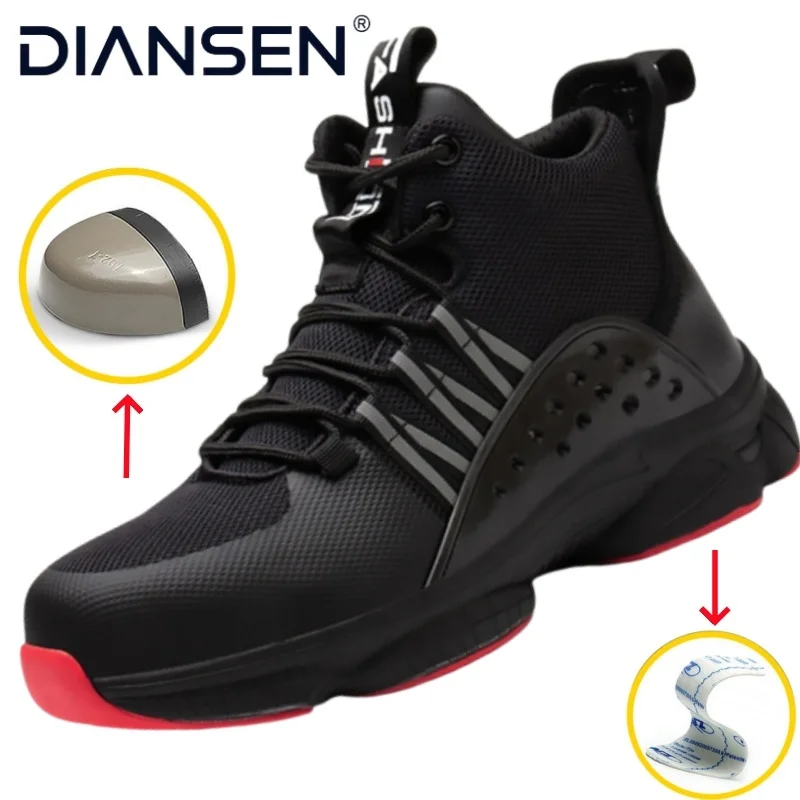 

Work Boots Steel Toe Safety Shoes Men Work Shoes Sneakers Lightweight Anti-Puncture Safety Shoes Men's Indestructible Boots