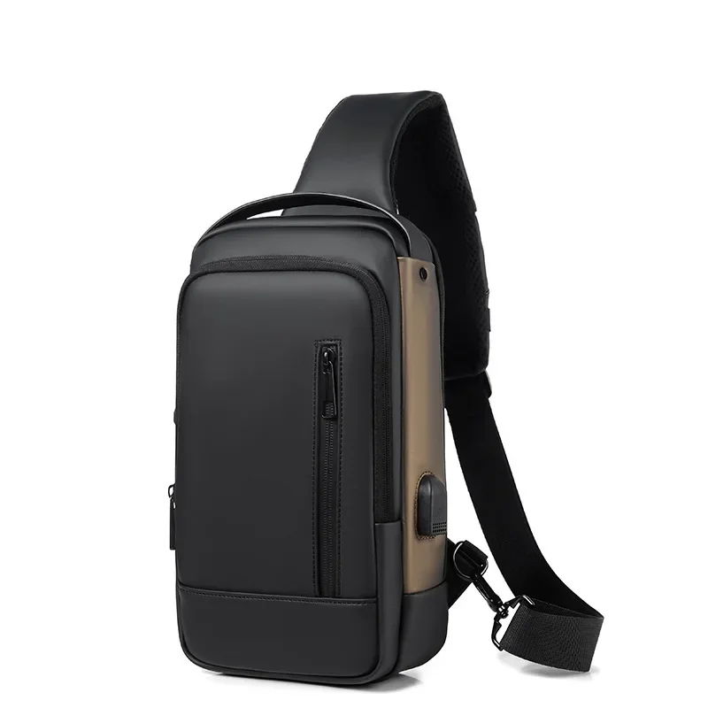 Shoulder Messenger USB Chest Bag Anti Theft Large Capacity Men Oxford Sling Crossbody Sports Travel Gym Waterproof Multifunction