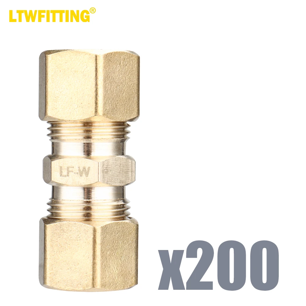 

LTWFITTING LF 3/8-Inch OD Compression Union, Brass Compression Fitting (Pack of 200)