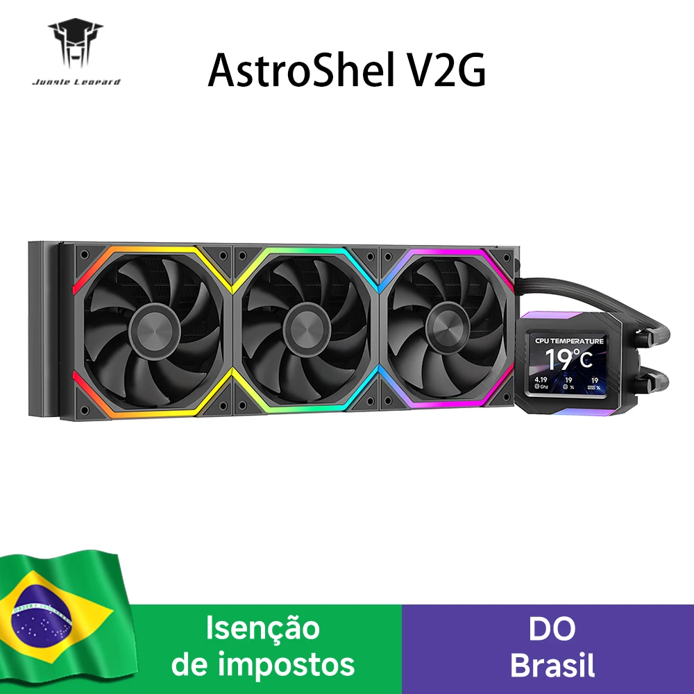 Jungle Leopard AstroShel V2G Tela Personalizável DIY de 2.8 Polegadas 360mm/240mm Resfriador de Água All-In-One para CPU