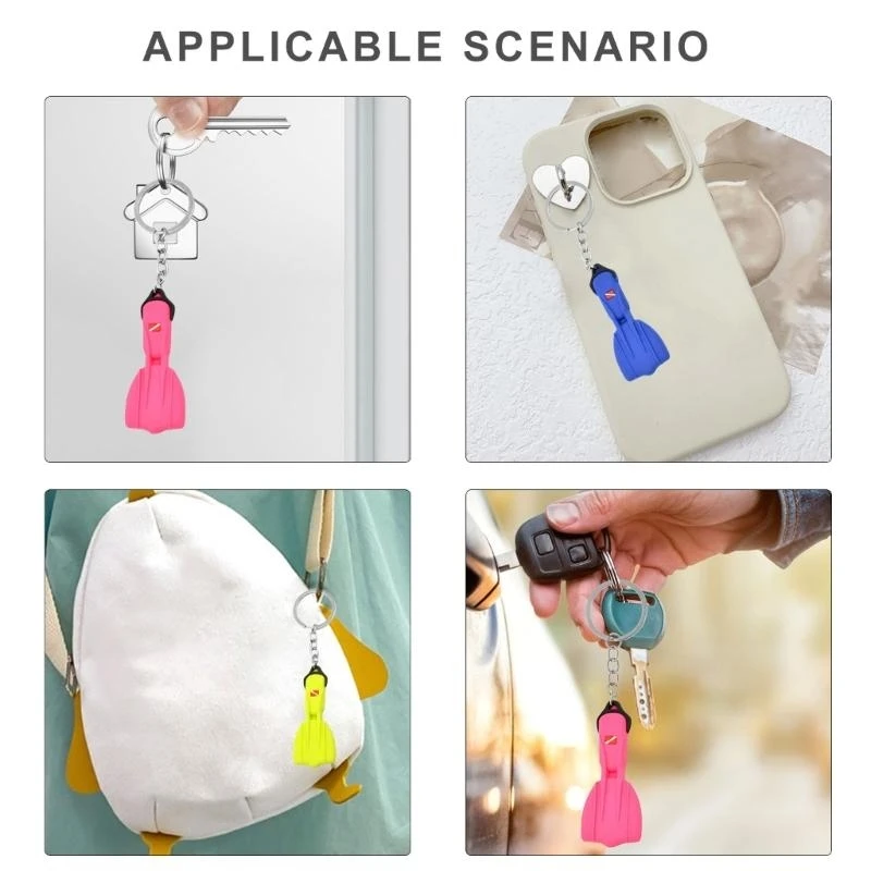 Diver Essential Silicone Dive Fin Keychain for Underwater Enthusiasts