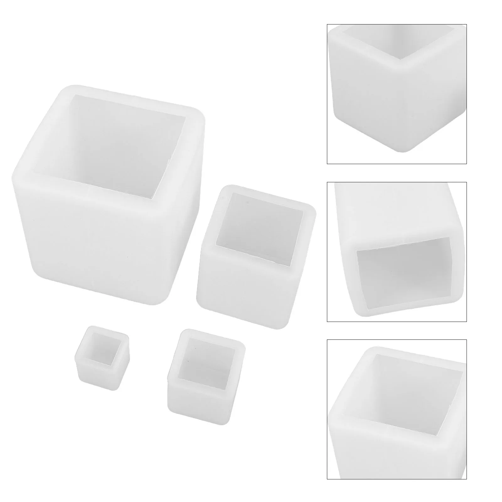 

4Pcs Square Silicone Molds for Resin Cube Casting DIY Art Craft Soap Decor Epoxy Resin Mold