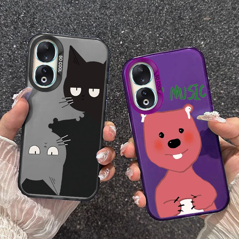 Little Beaver Celebrity Cat Phone Case For Honor 200 Pro 200 Lite 90 Lite X9a X8a X7a 90 70 X8b Protective Popular Luxury Cover