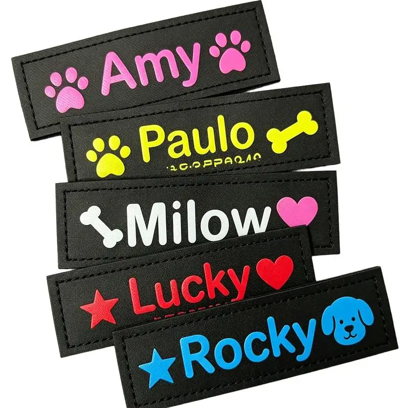 4 PCS Customizable K9 Dog Harness Collar Tags Stickers Personalized Engraving Anti-Loss Pet ID Tags Harness Accessories