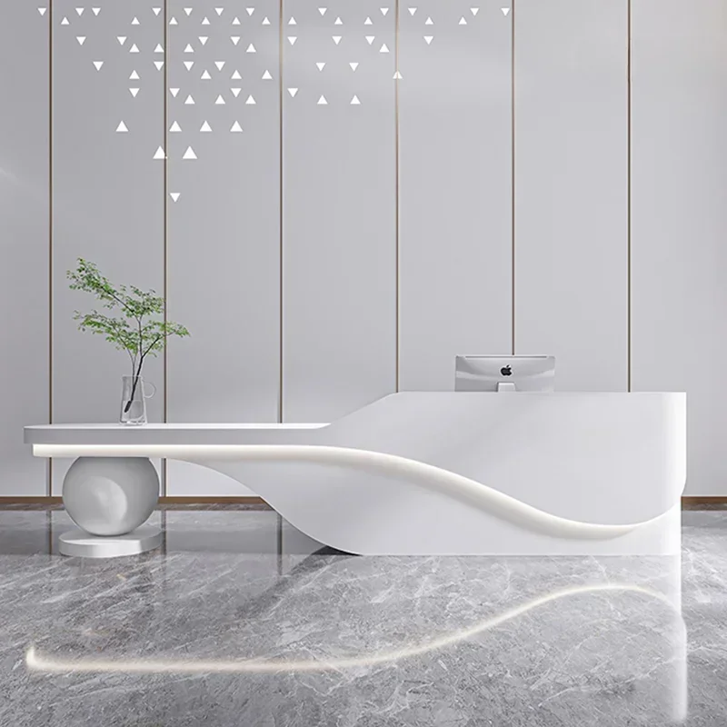 Italian Style Simplicity Reception Desks Beauty Salon Clothing Store Modern Reception Desks Luxury Office Furniture Recepce FYRD