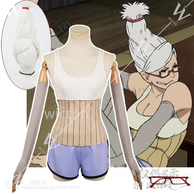 Anime Dandadan Seiko Ayase Cosplay Women Costume Girls Sexy Vest Shorts Sockings Glasses Wigs Set Halloween Xmas Suit Customized