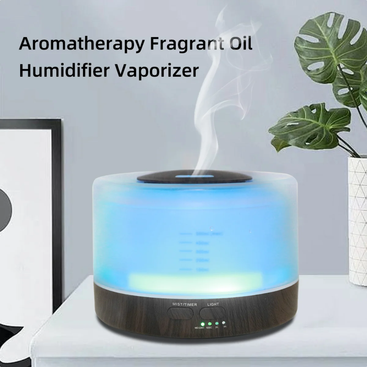 16.91oz  Essential Oil Diffuser  Ultrasonic Aromatherapy, Humidifier, 7 LED Colors, Auto-Off Timer, Includes 6 Premium Oils