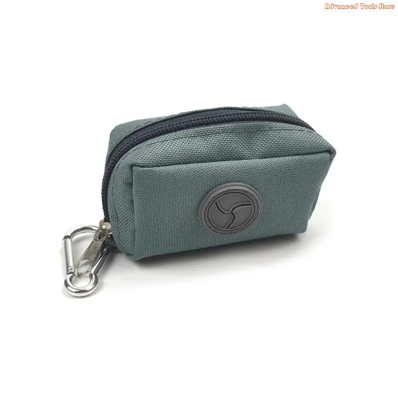 Poop Bags Holder Attaches to Dog Leash Waste Bags Dispenser Oxford Cloth for Carrier Bag for Walking Running or Hiking W91B