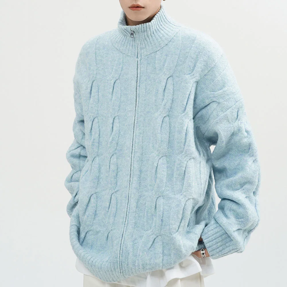 Primavera outono camisola solta malha cardigan primavera moda tecido de poliéster comprimento regular leve estiramento marca nova condição