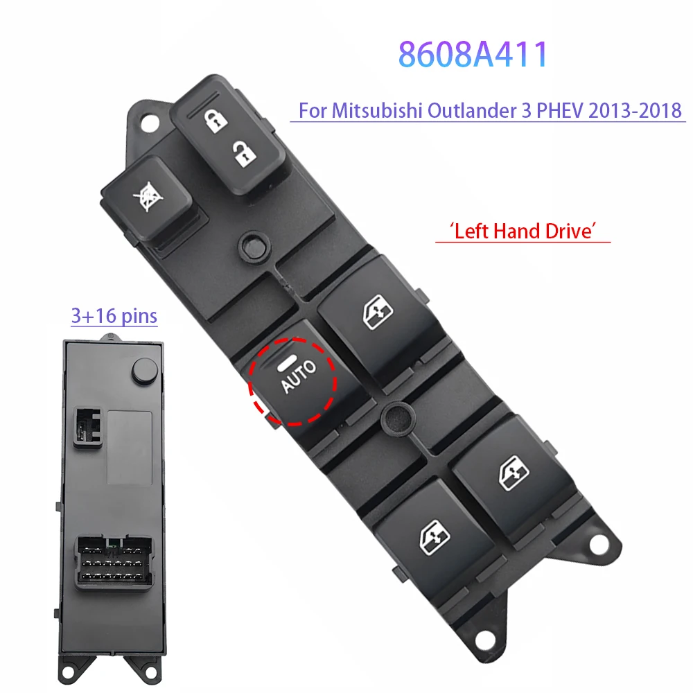 8608A411 Power Window Master Switch For Mitsubishi Outlander PAJERO Electric Window Lifter Control Button Auto Replacement Parts