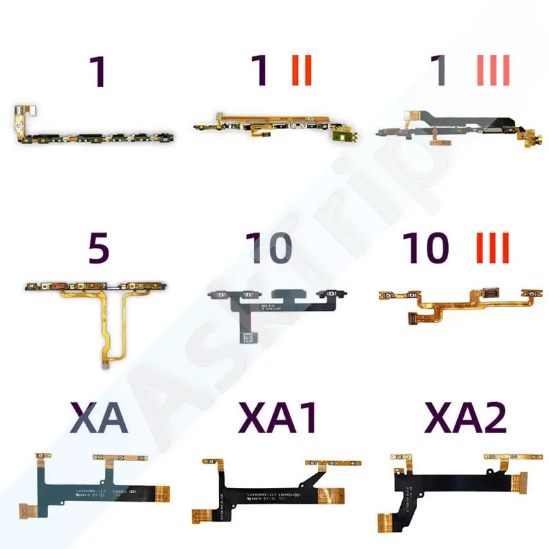 Aiinant Volume Buttons Side Key Power Flex Cable For Sony Xperia X XA XA1 XA2 1 5 10 II III 2 3 Plus Ultra Compact