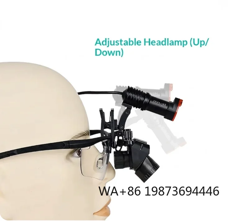 

Dental Angled Magnifying Loupe 4X/5X/6X, Aluminum Alloy Frame, 30000 Lux LED Headlight