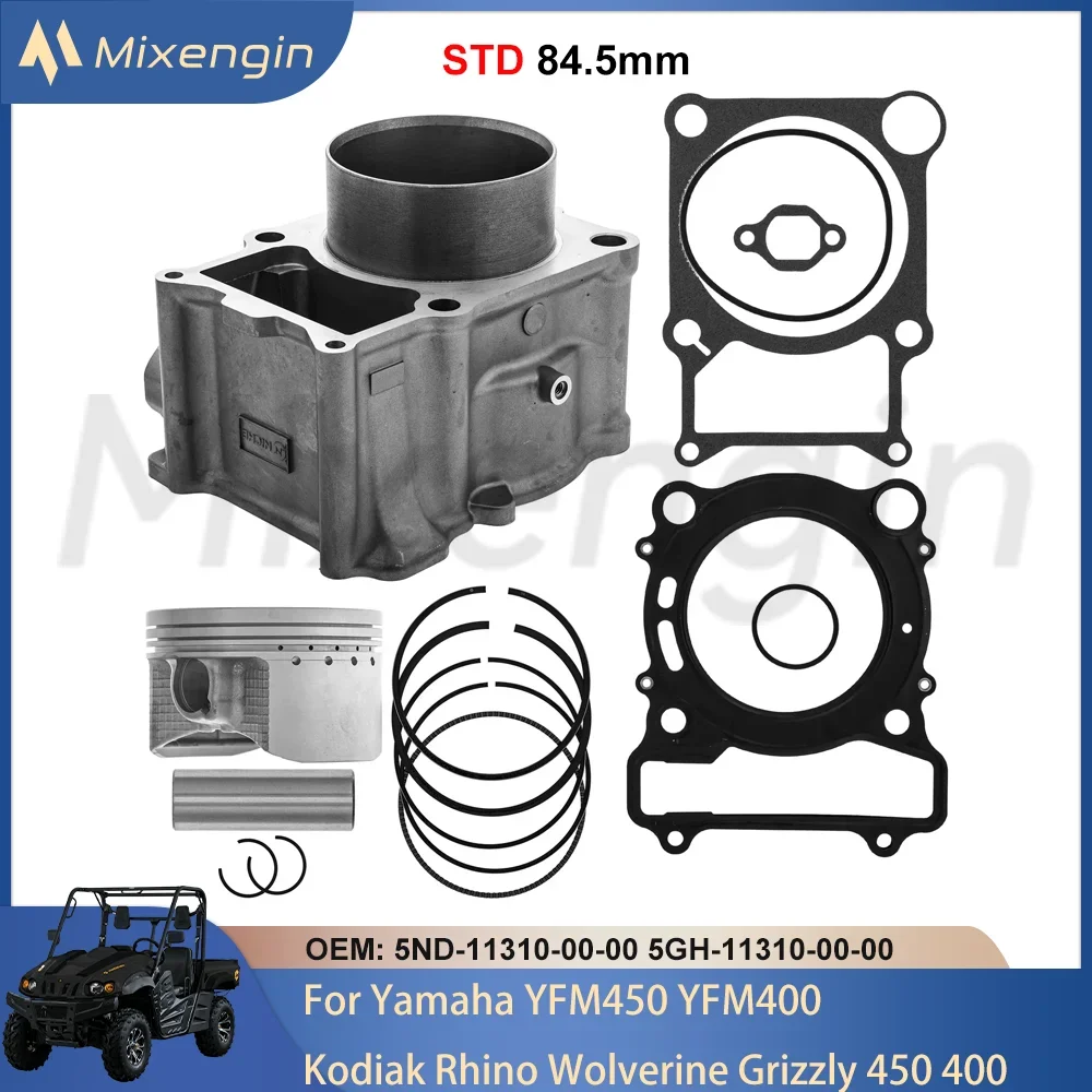 84,5 mm 421 cm3 Zestaw uszczelek tłoka cylindra silnika motocyklowego do Yamaha Kodiak Rhino Wolverine Grizzly 450 400 YFM450 YFM400 03-25