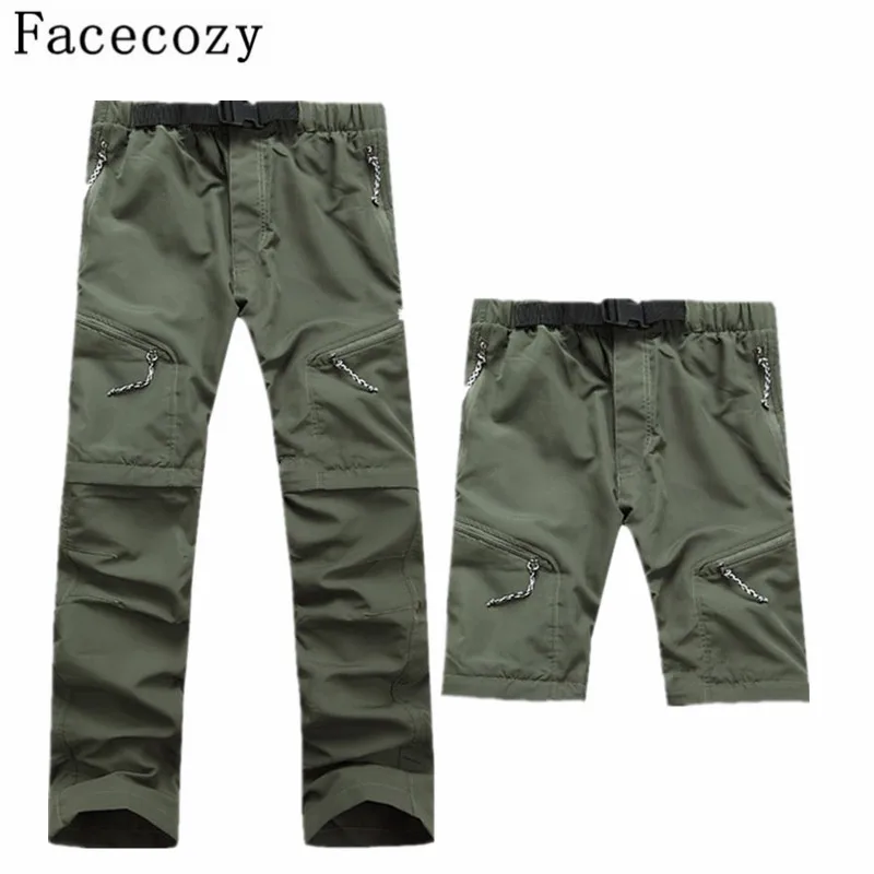 Men Quick Dry Outdoor Pants Removable Hiking&Camping Pant Male Summer Breathable Fishing Climbing Trousers for Trekking Shorts