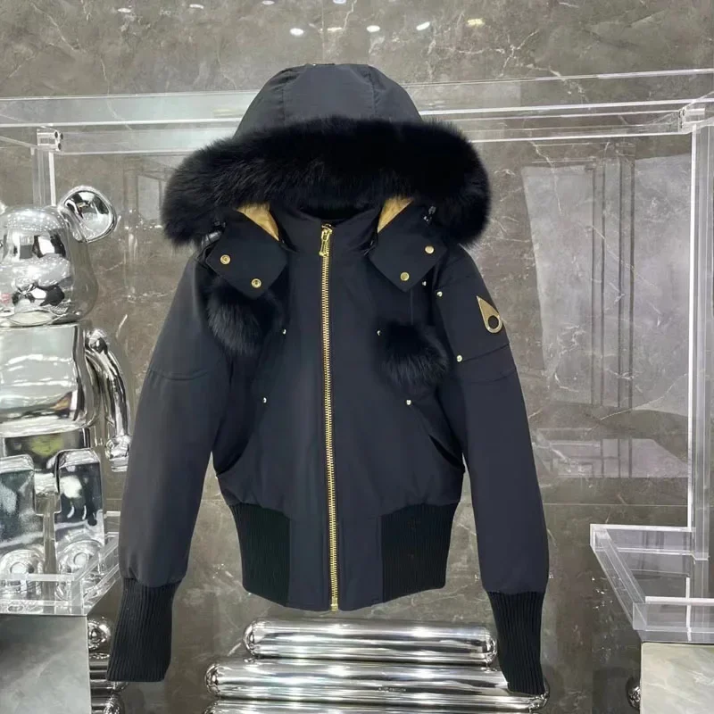 Nueva marca de Canadá, abrigo informal para mujer, chaqueta de vuelo cálida a la moda, chaqueta corta de invierno para mujer, abrigo de alta calidad