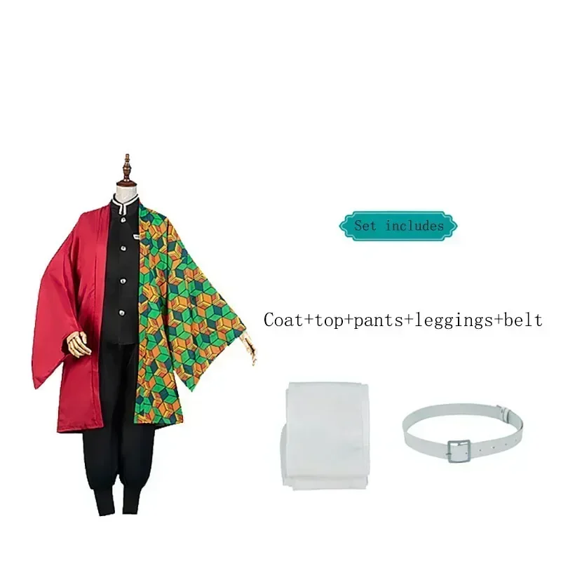 Demon Slayer Kamado Tanjirou Zenitsu Abito Costume Cosplay Anime Set per bambini Uomo Abito di Halloween Uphallwaen Donna Bambini