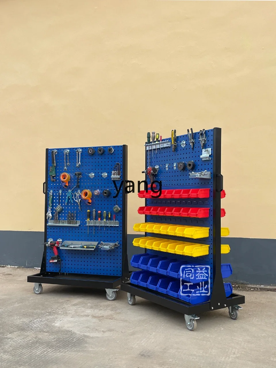 LTT Double Sided Mobile Screw Rack Workshop Hardware Tool Finishing Rack Material Rack