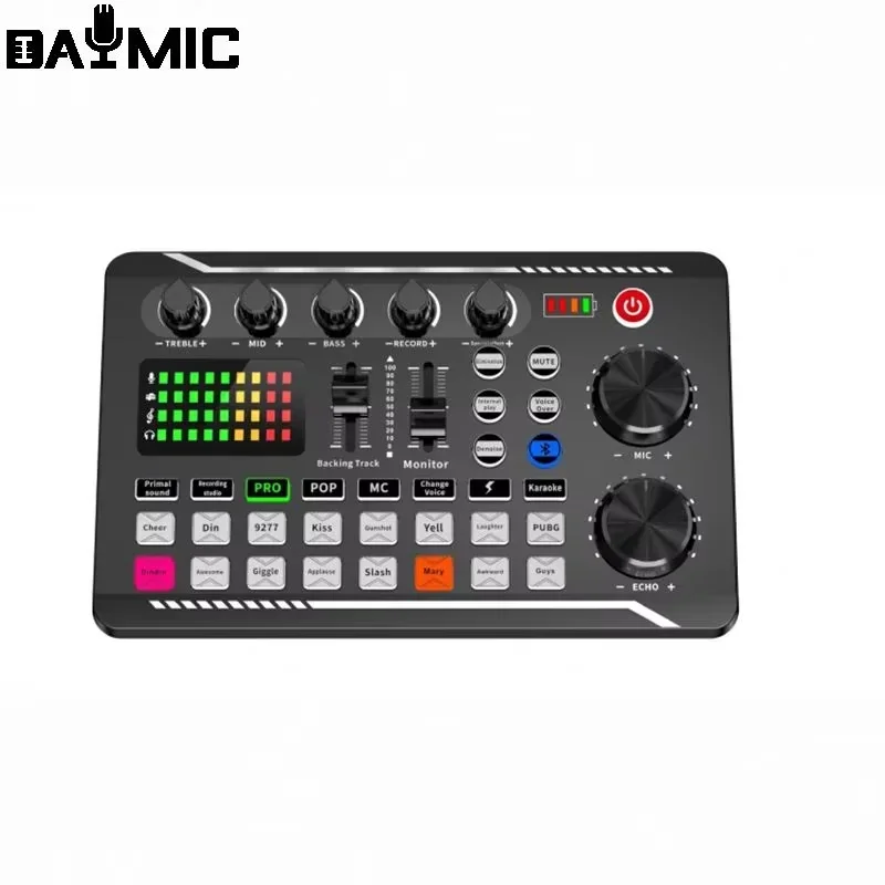 Sound Card Live SoundCards External Audio Mixer For YouTube Broadcast Recording Home Game Music Singing PC Mobile Phone