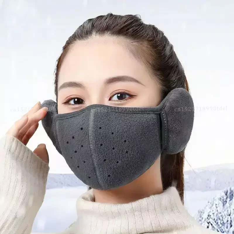 Moda inverno meia máscara facial lã térmica orelha boca capa pescoço mais quente à prova de vento ciclismo snowboard esqui caminhadas esporte cachecol