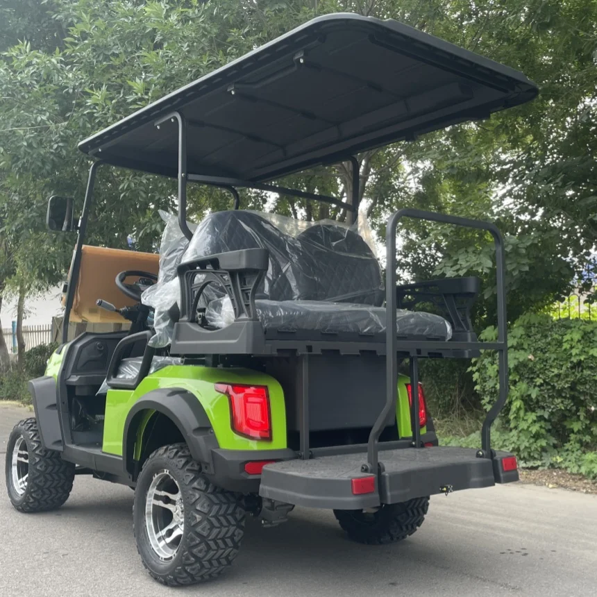 2026 72V Sightseeing Bus Club Electric Golf Cart Off-Road Vehicle Hunting Car 12-Inch Off-Road Tires Touch Screen Multi-Media