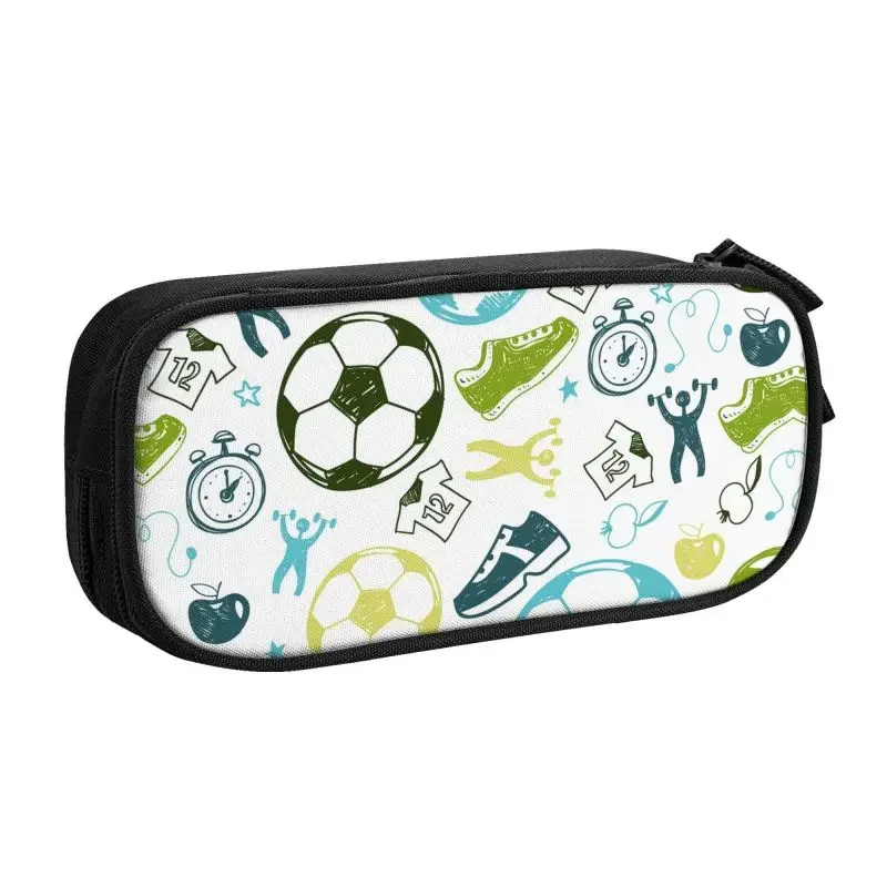 Kawaii Soccer Sport Pattern Football Pencil Cases for Girl Boy Large Storage Pencil Box School Supplies