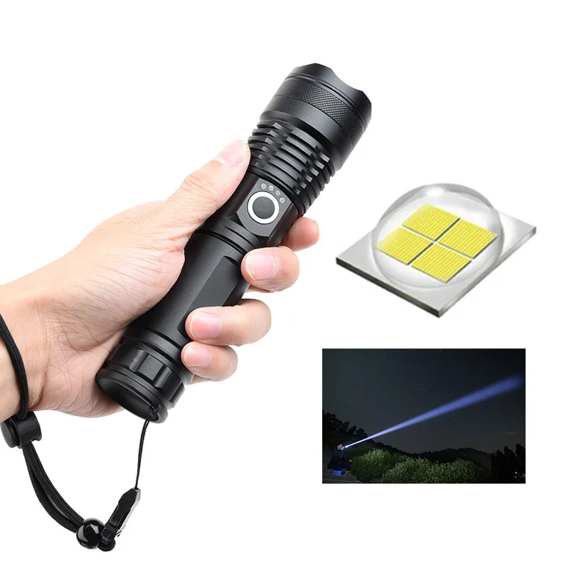 P50 Strong Light Flashlight Telescopic Focusing USB Charging Outdoor Ultra Bright Long Range Multi functional Flashlight