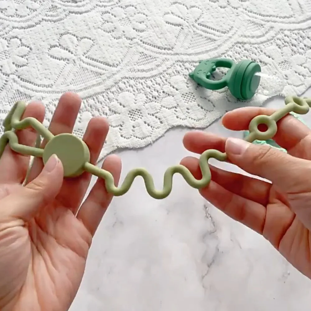 

Portable Silicon Nipple Anti-drop Chain Adjustable Safety Baby Pacifier Chain Double Head Stroller Accessories