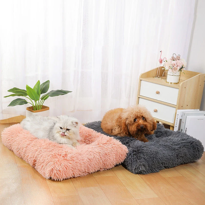 Plush Dog Bed Mattress Pad Sleeping Mat On The Floor Large Cushion Underpad For Big Medium Dog Room Mats Sofa Pad Pet Kennel Bed