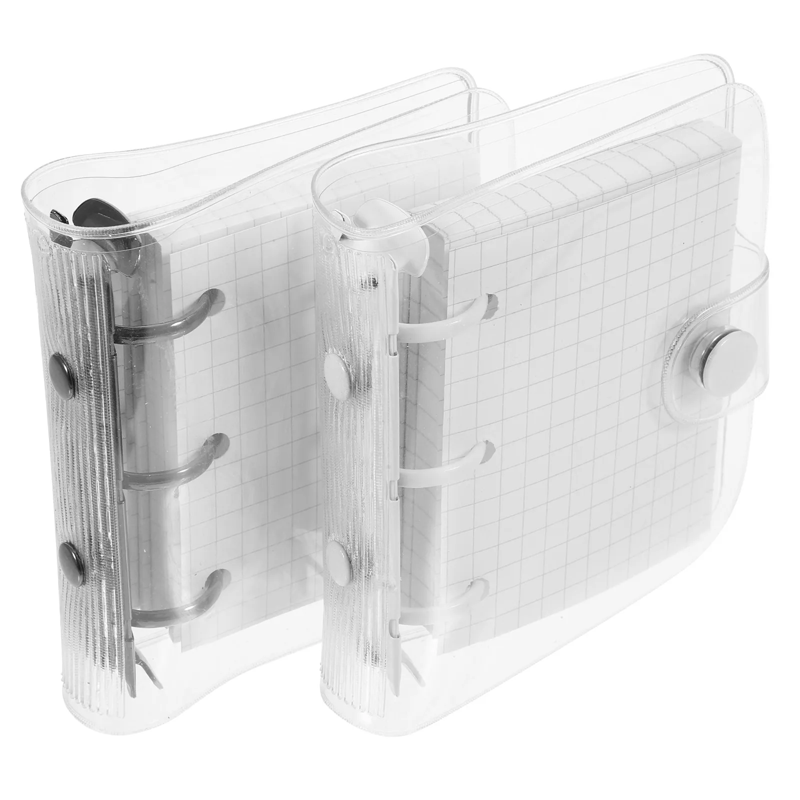 

2Sets Mini Loose-Leaf Binder Notebook Double Button Buckled Notepad Travel Student Office Planner DIY Scrapbook