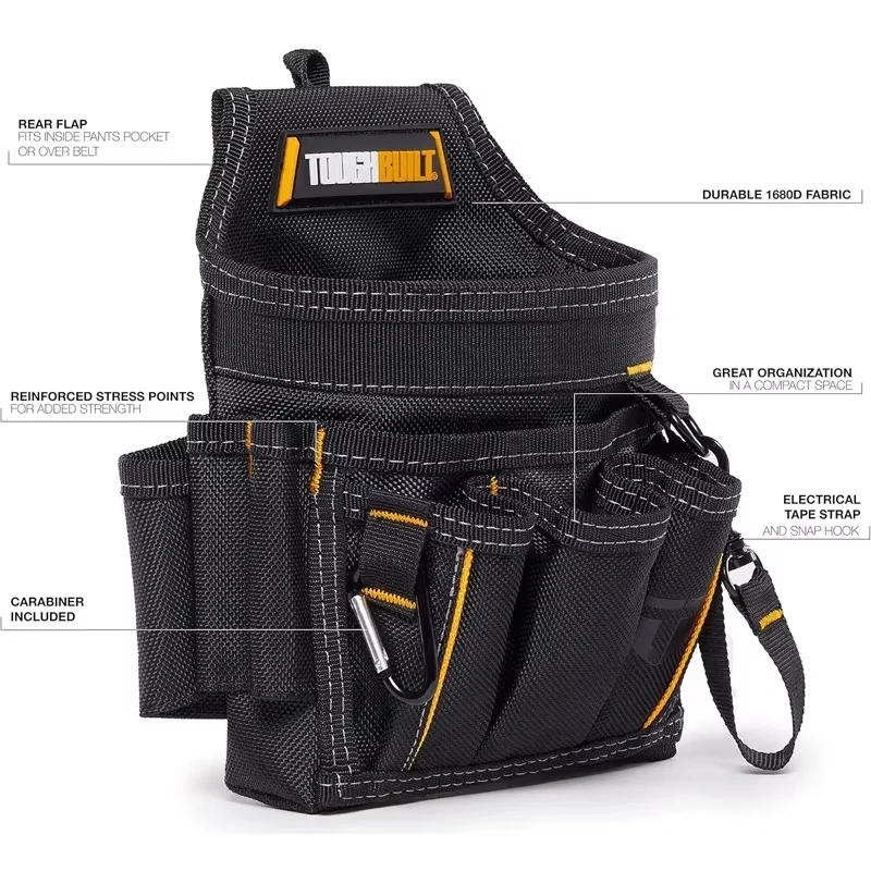 Toughbuilt TB-229 Universal Electrician Tool Bag, Durable And Portable, With Softly Padded Waist Belt And Shoulder Straps