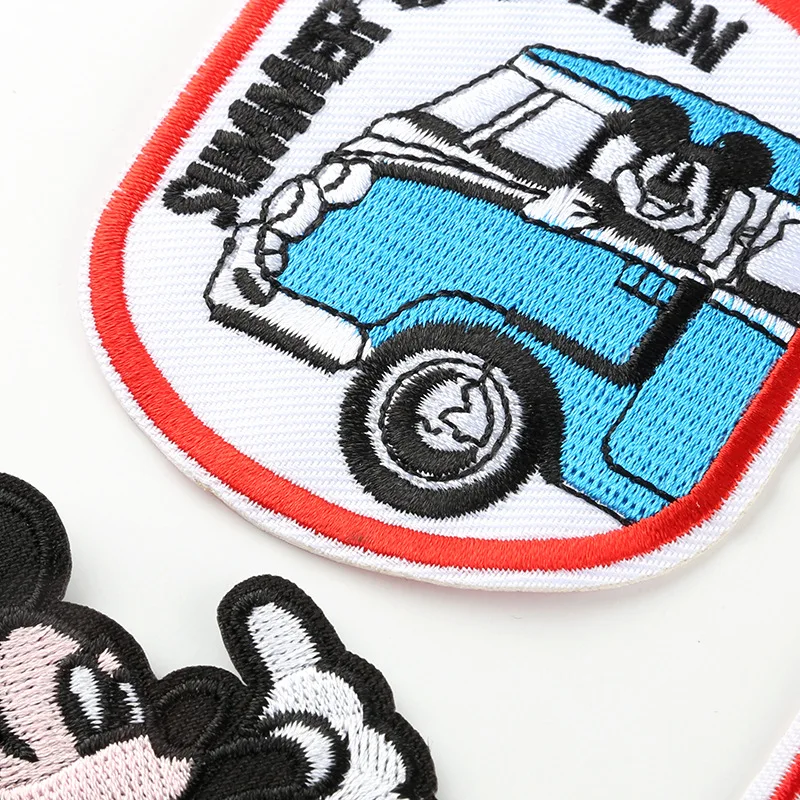 Mickey Minnie Mouse Heat Thermo Stickers Stripe Iron On Transfers For Clothing Thermoadhesive Fusible  kawaii Patch DIY