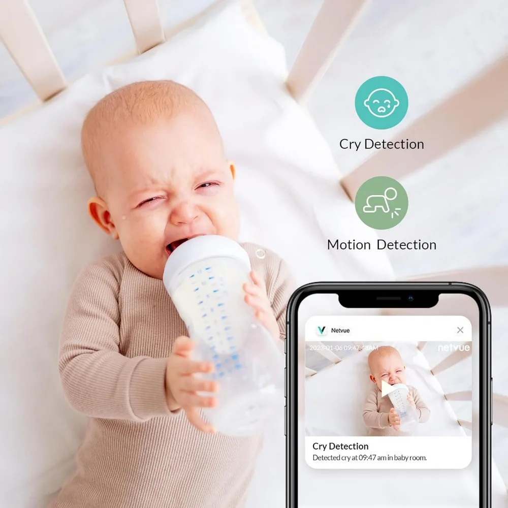 Upgraded Baby Camera Monitor Video - 5000mAh Baby Monitor with Camera and Audio, 5" Display, 4 in 1 Bracket Meets The Needs in
